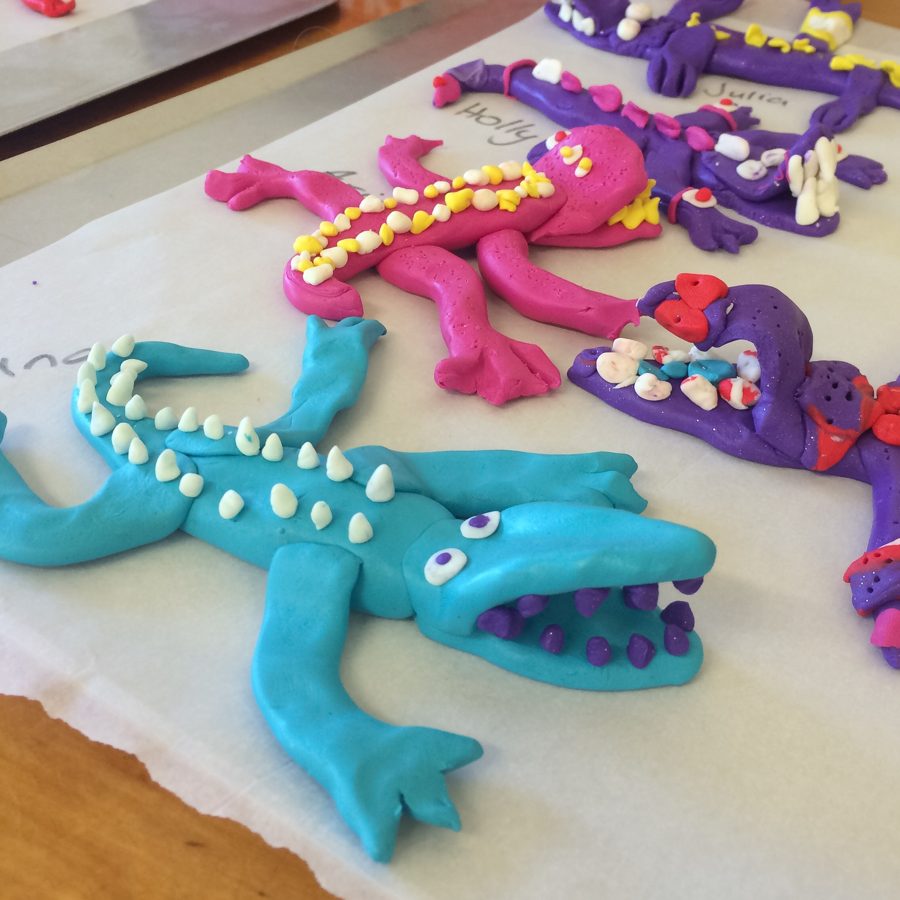 A child's clay alligator