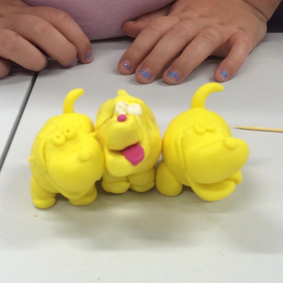 A child's clay dog