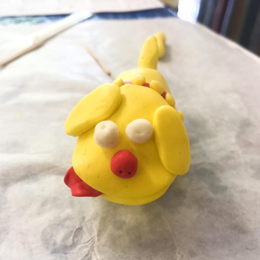 A child's clay dog