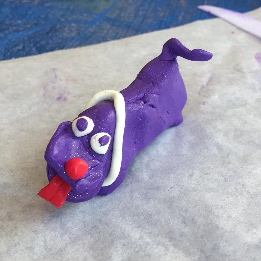 A child's clay dog