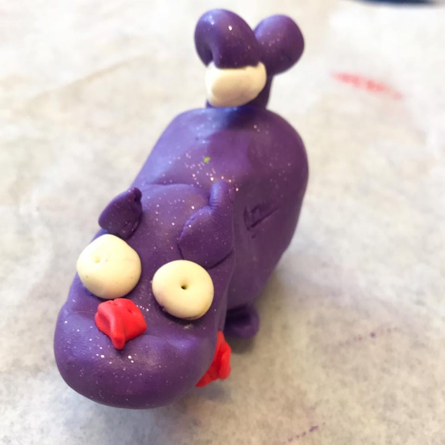 A child's clay dog