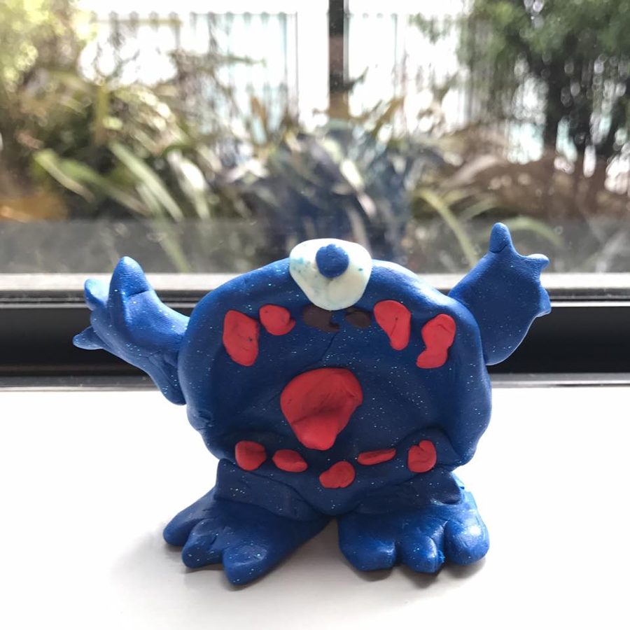 A child's clay monster