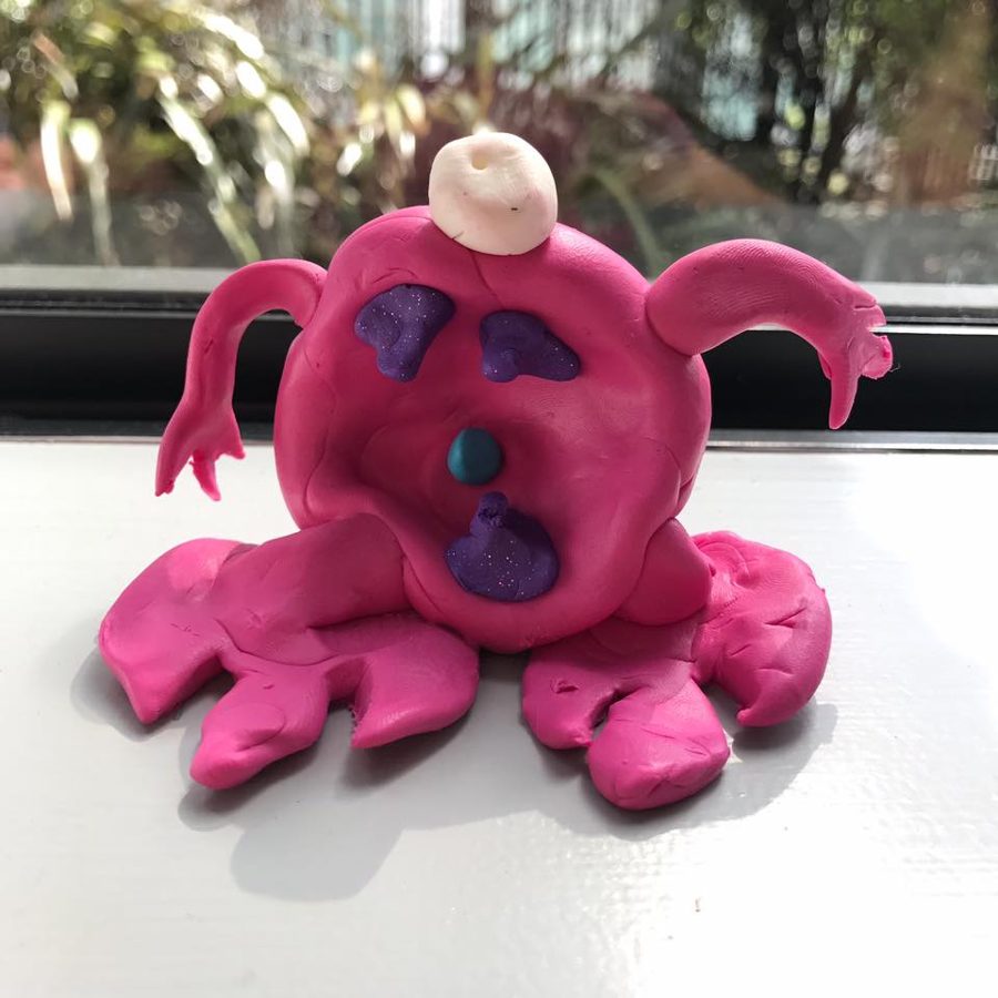 A child's clay monster