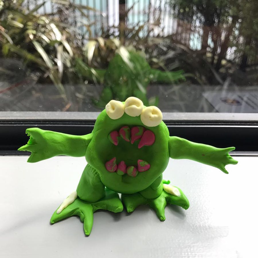 A child's clay monster