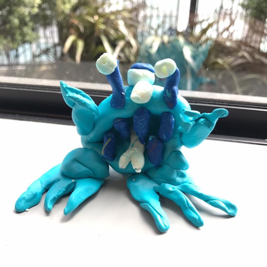 A child's clay monster