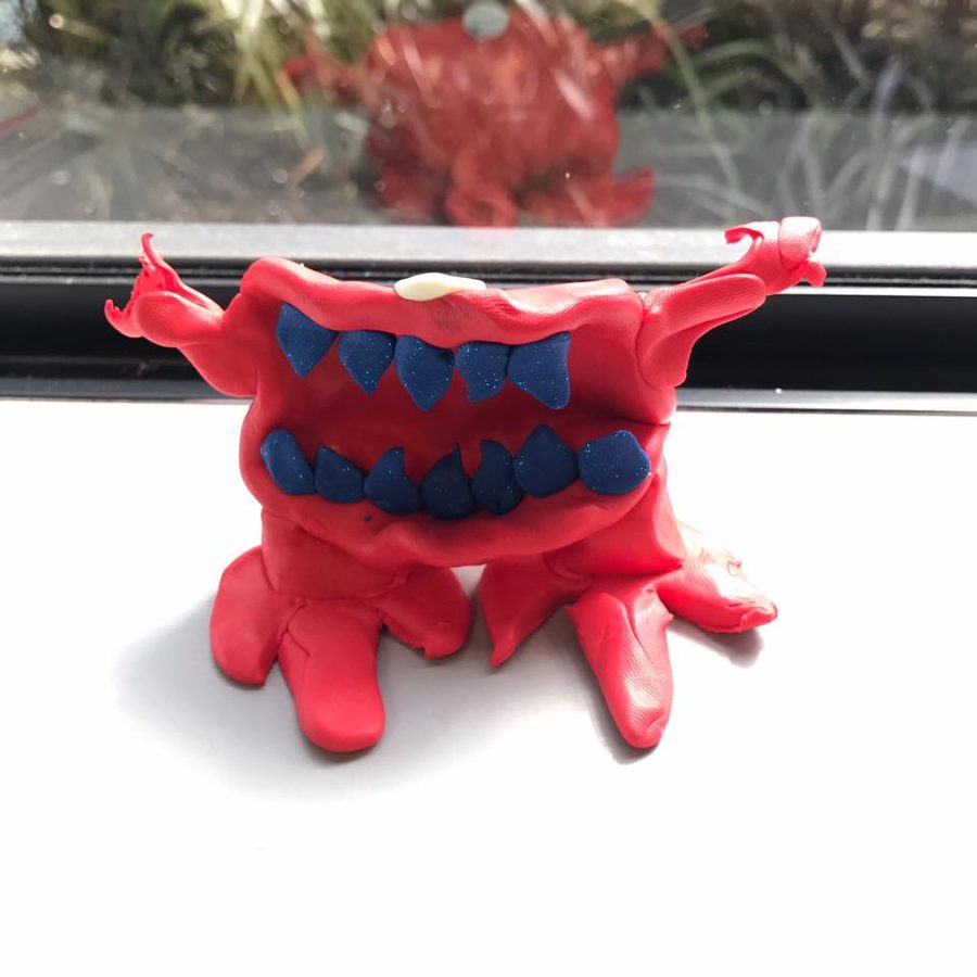 A child's clay monster