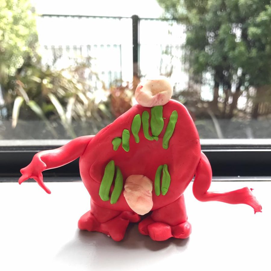 A child's clay monster
