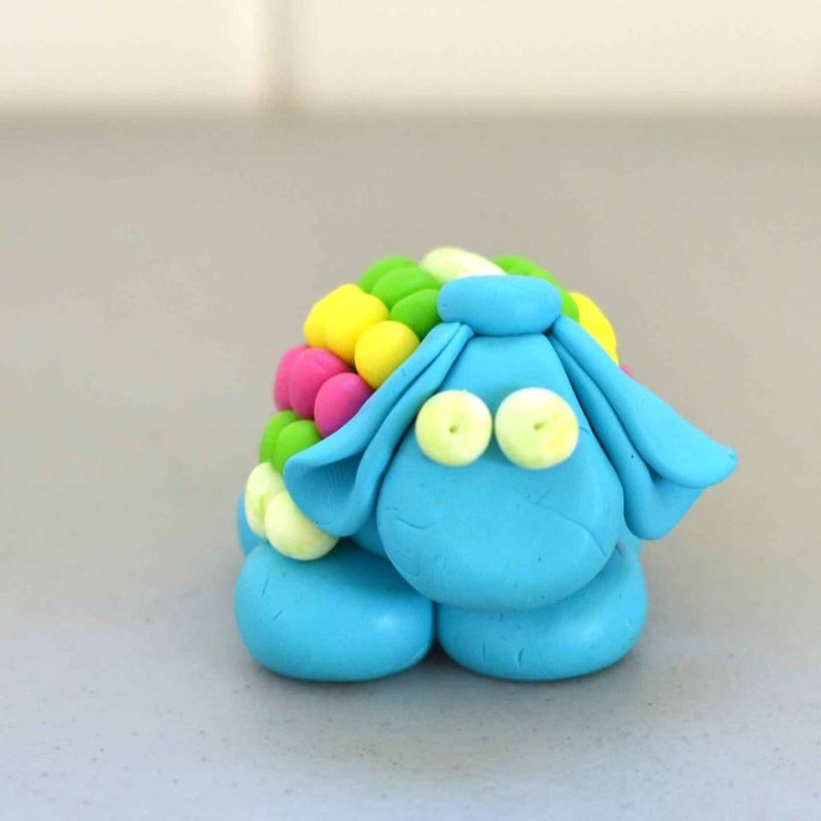 A child's clay sheep