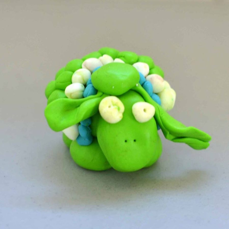 A child's clay sheep