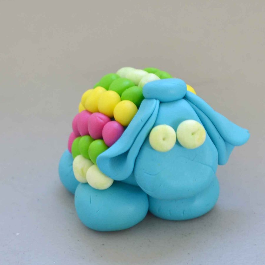 A child's clay sheep