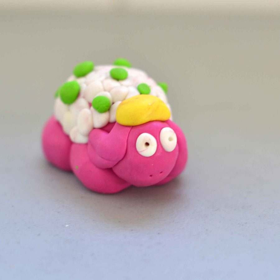 A child's clay sheep