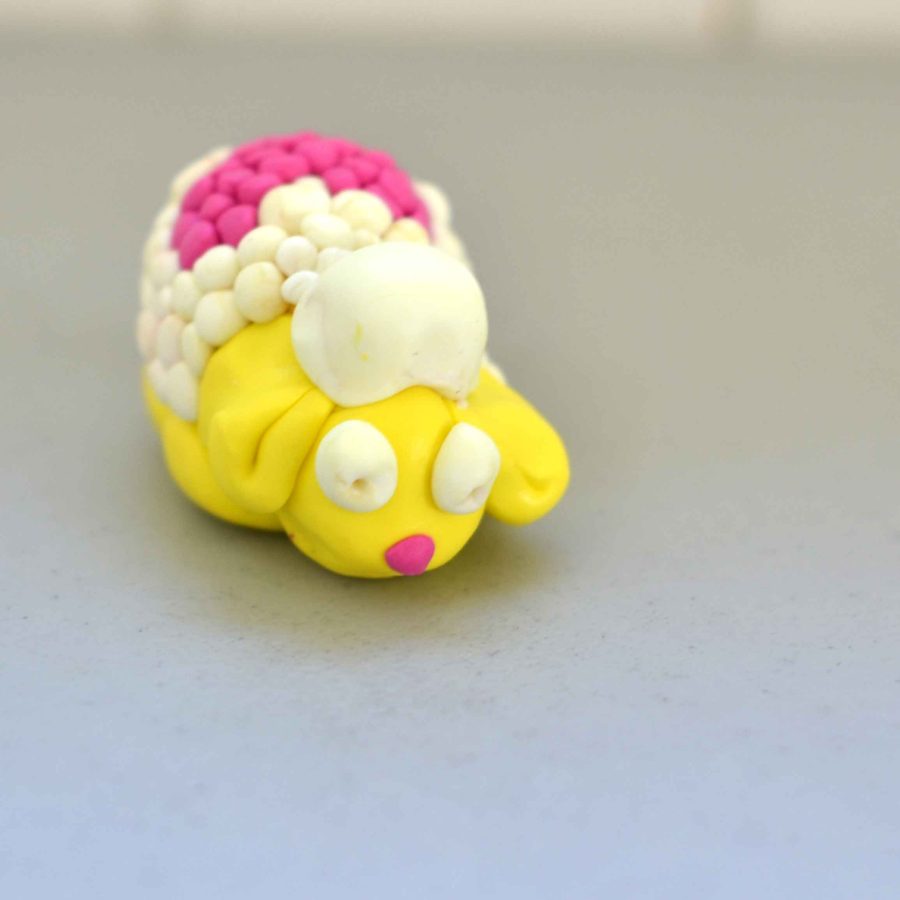 A child's clay sheep