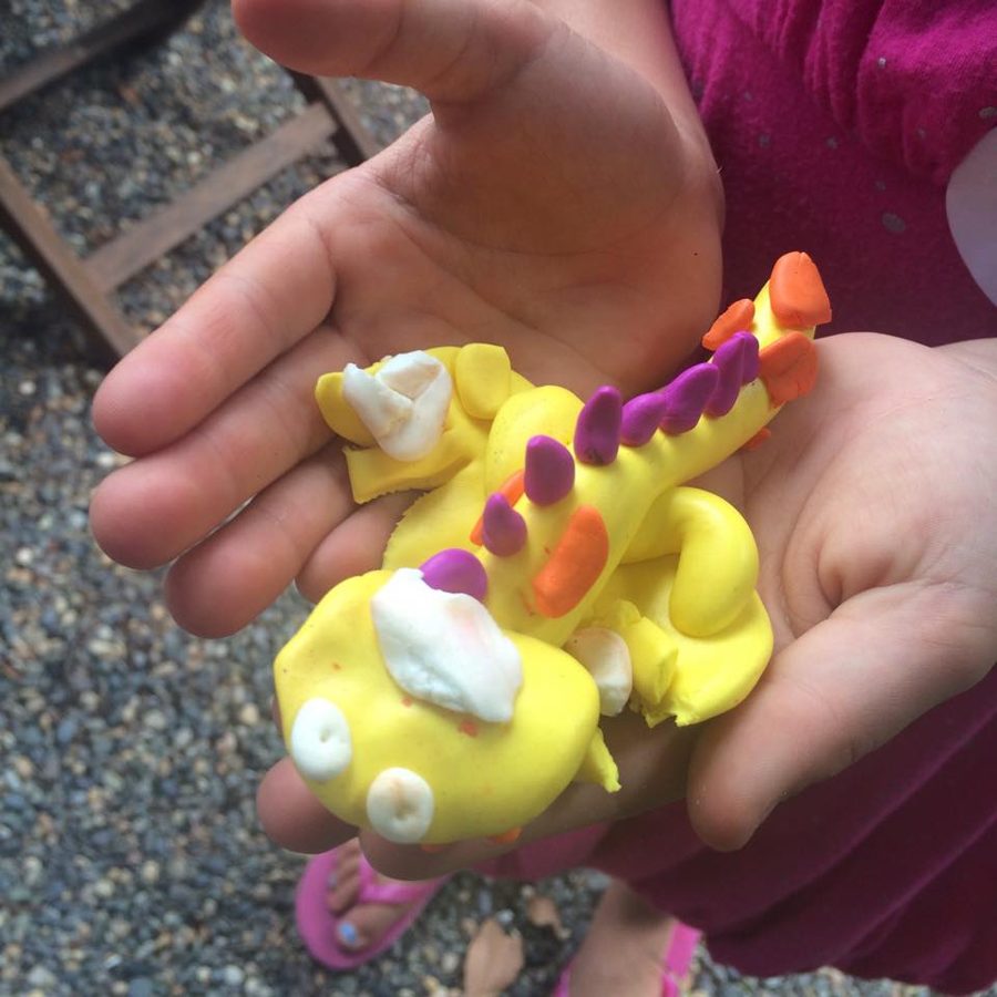 A child's clay in the workshop