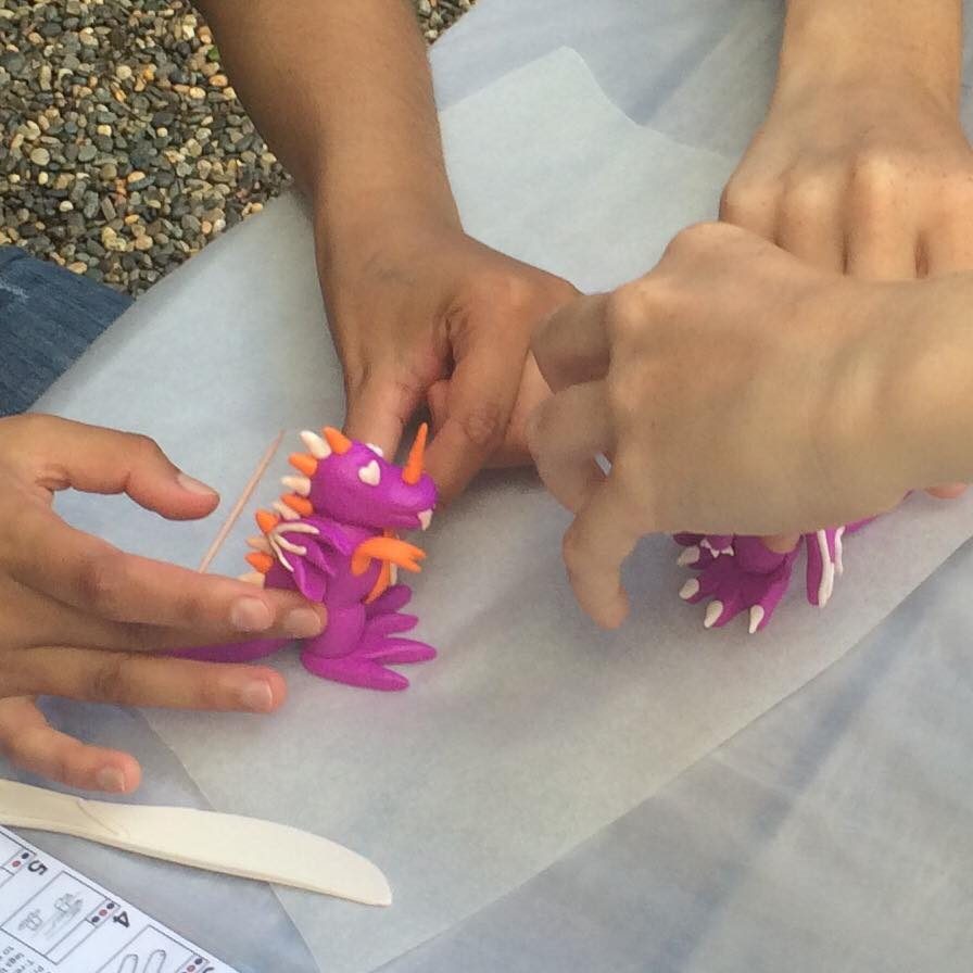 A child's clay in the workshop