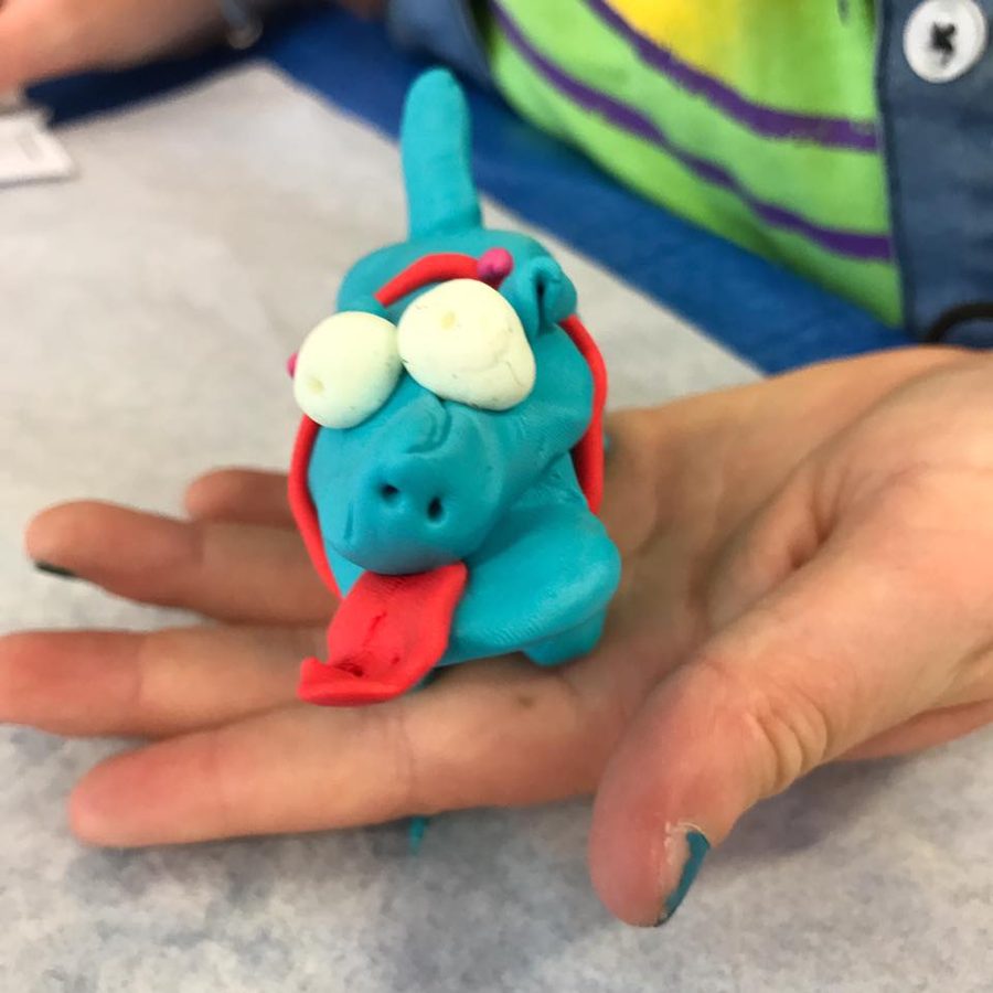 A child's clay in the workshop