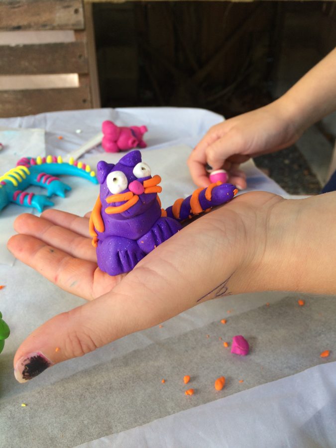 A child's clay in the workshop