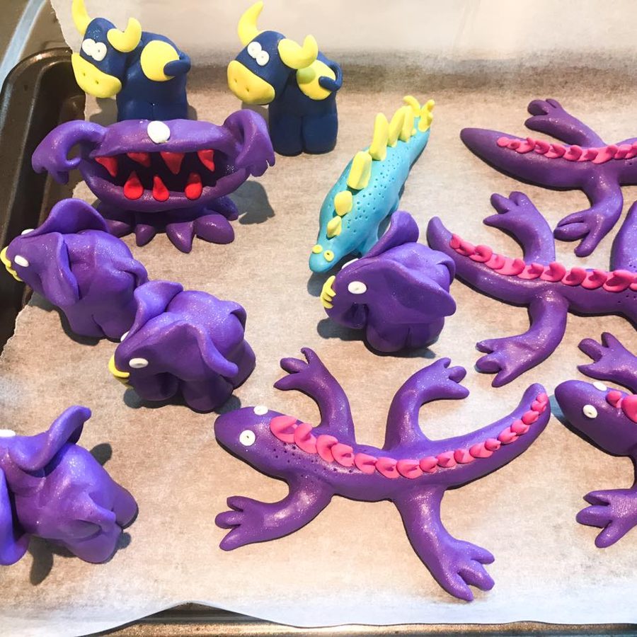 A child's clay in the workshop
